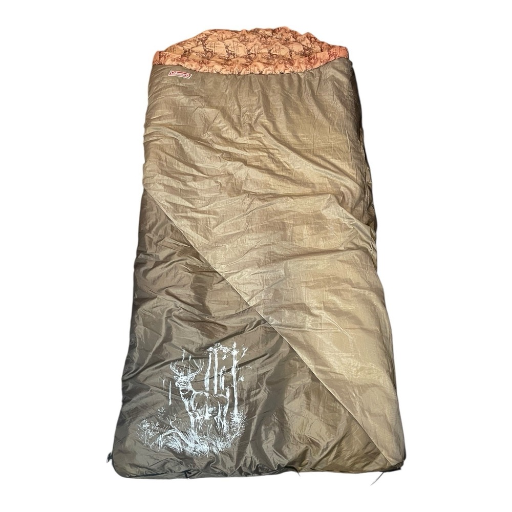 Coleman Big And Tall Hunter Series Sleeping Bag 39"x84" Flannel Buck Print